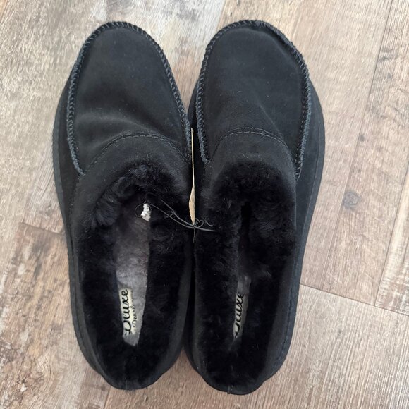 Men's dluxe by dearfoams Lith Slide Slippers Black 7 - Picture 7 of 9